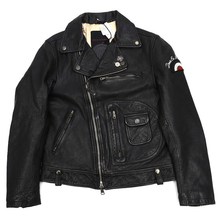 L03235新品 DEUS EX MACHINA レザーライダース：S ブラック