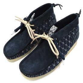 新品 22AW CLARKS ORIGINALS ワラビー ブーツ 【サイズ：UK7.5】 NAVY SASHIKO 刺子 Wallabee Boot クラークス メンズ 5L/B04240/HFEB13/HM/SYM