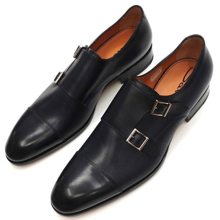 楽天市場】新品 Santoni ダブルモンクストラップ レザーシューズ 