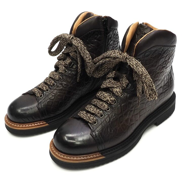 楽天市場】新品 Santoni レザーブーツ 【サイズ：UK6.5】 ダーク 