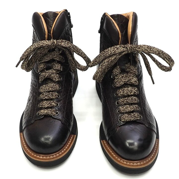 楽天市場】新品 Santoni レザーブーツ 【サイズ：UK6.5】 ダーク 