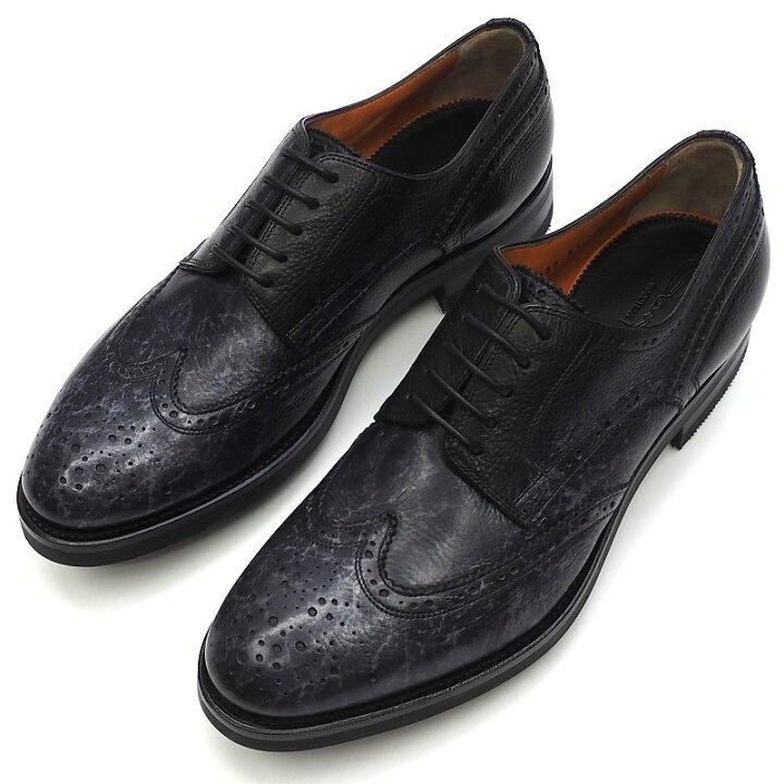 楽天市場】新品 Santoni ウィングチップ レザーシューズ 【サイズ：UK8 