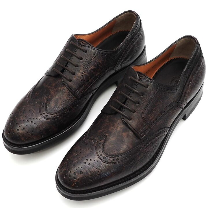 楽天市場】新品 Santoni ウィングチップ レザーシューズ 【サイズ：UK6  