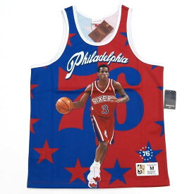 新品 Mitchell&Ness アレンアイバーソン タンクトップ 【サイズ：M】 ブルー×レッド NBA 76ers ミッチェルアンドネス メンズ 5F19/D04387/HMAY08/HM/SYM