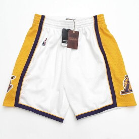 新品 Mitchell&Ness ロサンゼルス レイカーズ ハーフパンツ 【サイズ：L】 ホワイト×イエロー NBA SWINGMAN SHORTS LAKERS 09 ショーツ ミッチェルアンドネス メンズ 5F23/D04418A10/HMAY10/HM/SYM