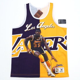 新品 Mitchell&Ness マジックジョンソン タンクトップ 【サイズ：M】 イエロー×パープル NBA ロサンゼルスレイカーズ ミッチェルアンドネス メンズ 5F12/D04394/HMAY08/SYM/HM