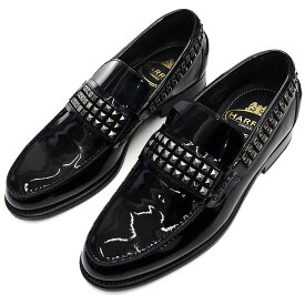 未使用品 HARRIS パテントレザー スタッズ ローファー 【サイズ：39】 ブラック イタリア製 レザーシューズ ハリス メンズ 5L/B06433/KEBR15/HM/SYM