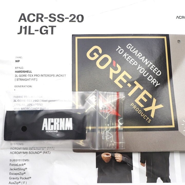 楽天市場】未使用品 20SS ACRONYM J1L-GT ゴアテックス コート  