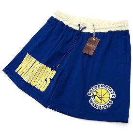 新品訳あり 24SS Mitchell&Ness ゴールデンステートウォリアーズ ショートパンツ 【サイズ：XL】 ブルー NBA ショーツ ミッチェルアンドネス メンズ 5F25/D0505SU11/JPRI19/HM/SYM