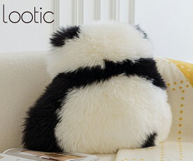 【 lootic 】 パンダクッション 抱き枕 ファークッション 可愛い かわいい インテリア パンダ グッズ ボア アニマル [2-pa01-c]
