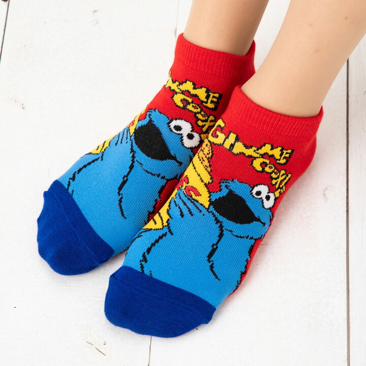 楽天市場 3点購入で送料無料 セサミストリート スニーカー丈ソックス ギブミークッキー柄 23 25cm ショートソックス レディース キャラクター 靴下 靴下専門店 Lops