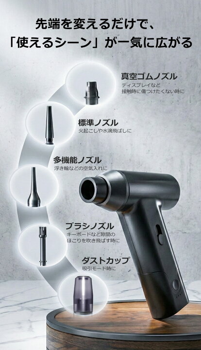 楽天市場】【楽天1位】エアダスター 充電式 電動 コードレス ブロワー 