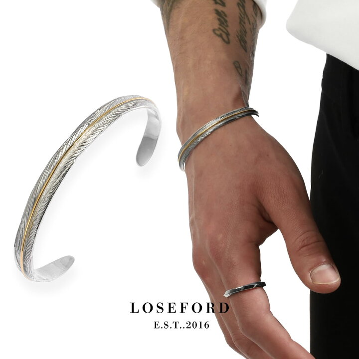 楽天市場】【LOSE FORD 公式】 316L フェザーバングル フェザー 