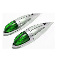 ナマズマーカー 2個set 緑 12V 24V ナマズランプ　送料無料 舟形 マーカーランプ フナバンパー キャデバ…