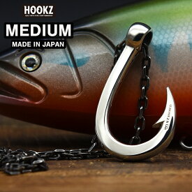 日本製 HOOKZ 釣り針ネックレス Mサイズ/シルバー925 フィッシュフック シルバーネックレス メンズ レディース ハワイアンジュエリー/釣り人 へのプレゼント,ギフトにもおすすめ シルバーアクセサリーブランドJAPAN