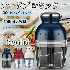 「レビュー特典★」フードプロセッサー ブレンダー ミキサー 離乳食 アイスクラッシャー 大根おろし かき氷機 ひき肉 潰す 混ぜる 刻む 砕く 練る 一人暮らし キッチン 便利 簡約 一人暮らし 500ml大容量 300wハイパワー