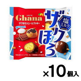 【ポイント5倍！12/4 20時〜】＼半額 売り切り／【ロッテ公式】ガーナ ザクほろシュー＆クッキー＜塩ミルク＞ポップジョイ 10個セット ｜ 在庫一掃 処分価格 アウトレット 数量限定 お買い得 在庫限り まとめ買い チョコ チョコレート