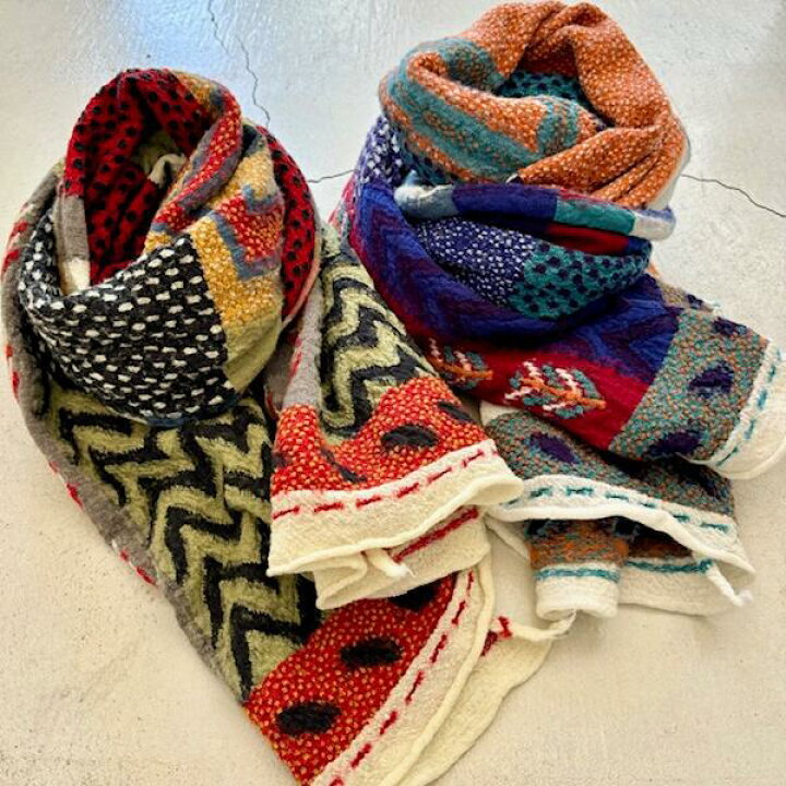 楽天市場】KAPITAL【キャピタル】 縮絨ウール村ギャベマフラー【送料  