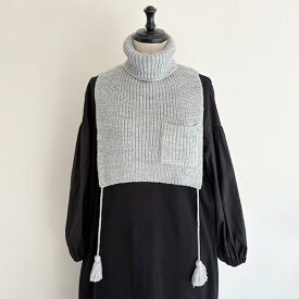 KAPITAL【キャピタル】 【SALE】7Gウール畦編みハイネックビブポンチョ【送料無料】【レディース】