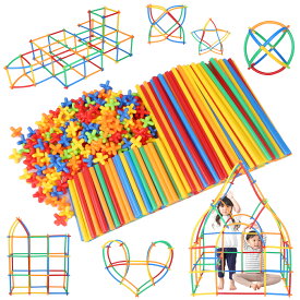 【公式】 Lon-Bi （ ロンビー ） 物作りやアクティビティにも使える新感覚チューブ式ブロック 7色 560ピース 知育玩具 知育 おもちゃ 男の子 女の子 ブロック 積み木 はめこみ