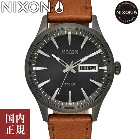 【SALE】NIXON ニクソン 腕時計 メンズ セントリーソーラーレザー ガンメタル A1347131-00 安心の国内正規品 代引手数料無料 送料無料 あす楽 即納可能