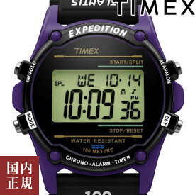 10％OFFクーポン配布中！5/18からご利用分！TIMEX タイメックス 腕時計 メンズ レディース アトランティス ヌプシ 40mm デジタル ブラック×パープル TW2U91600 安心の正規品 代引手数料無料 送料無料