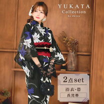 楽天市場】黒（柄撫子）（浴衣セット｜和服）：レディースファッション 