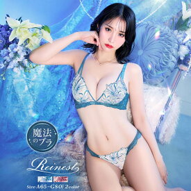 [A〜Gサイズ / 選べるショーツタイプ] ミューズリリーカットレーシィ育乳脇高 魔法のブラジャーブラジャー&バック透けフルバック or Tバックショーツ[永尾まりや着用] [Reinest]