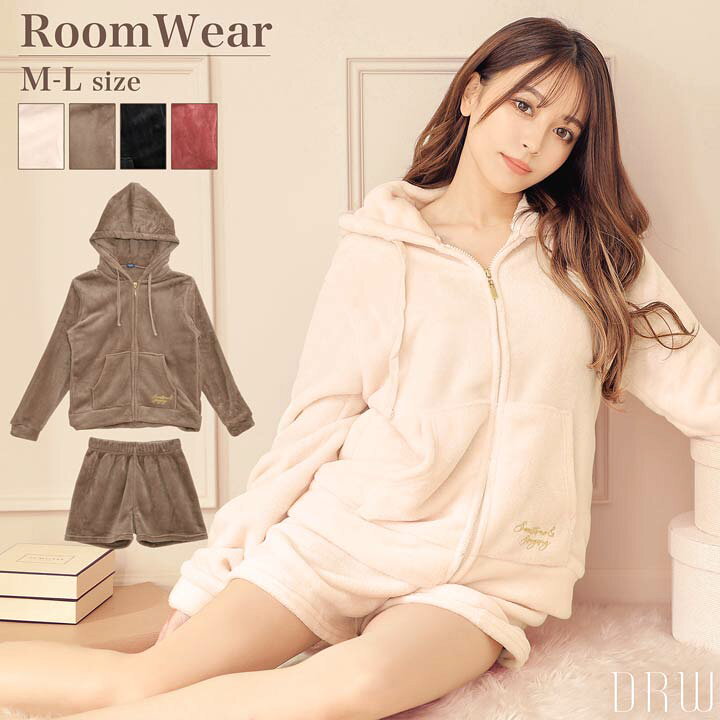 楽天市場 ルームウェア パジャマ ふわもこ フード付き パーカー ショートパンツ 上下セット パジャマ レディース 上下セット 部屋着 セットアップ 女性 トップス パンツ ボトム 大人 可愛い かわいい 春 夏 秋 おしゃれ ルーム ウェア ナイトウェア 12 2再販