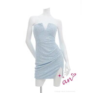 【最大1,500円OFFクーポン 9/19 20:00~9/24 1:59】 9/10新作![an]スパンコールVカットベアトップタイトミ…