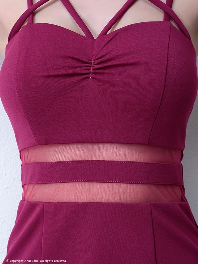 ドレスキャバドレスワンピースナイトドレスAndySMデコルテクロスタイトチューリップカットミニドレス白ピンク緑黒シンプル無地透けレディース女性dazzystoreデイジーストア送料無料キャミソールあす楽