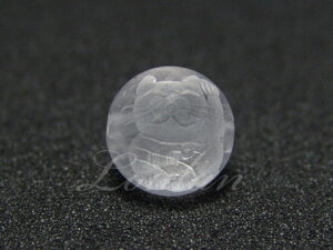 招き猫(左)・彫刻ビーズ(紅水晶)12mm(1個販売) 天然石 パワーストーン