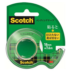 スコッチ[R]メンディングテープ (小巻)テープカッター付き 巻芯径25mm スリーエム CM-18