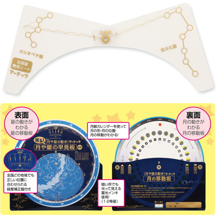 楽天市場 星座早見盤 Sp月や星の早見板 北極星発見シート付 月齢カレンダー付き 観察グッズ おすすめ 方角 天体観測 小学生 夏休み 自由研究 小学校 教材 理科 ルーペスタジオ