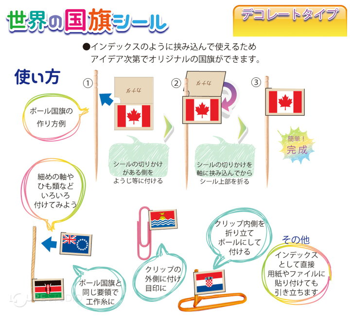 楽天市場 国旗一覧 国旗シール 世界 197カ国 特典 ディスプレー付 ベーシック デコレートタイプ 各10セット 日本製 国旗 イラスト デビカ アルファベット 復習 自由研究 工作 地図 シンボル図形 地理 万国旗 ルーペスタジオ