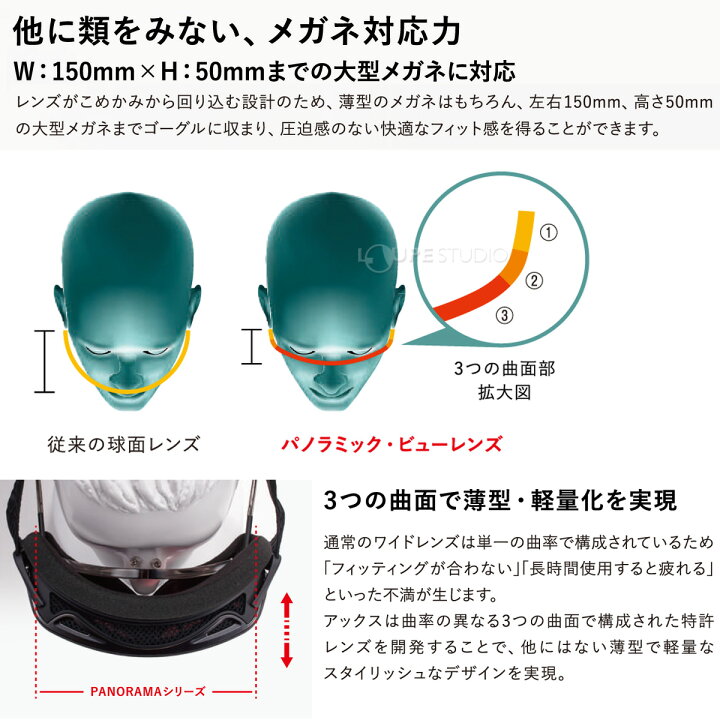 1260円 ●日本正規品● 未使用 ゴーグル 大型眼鏡対応 AXE スノーボード スキー