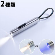 LEDライト 電池式 小型 ポケットツインライト 2種類 宝石鑑定 電球色オレンジLED UVライト ハンディライ…