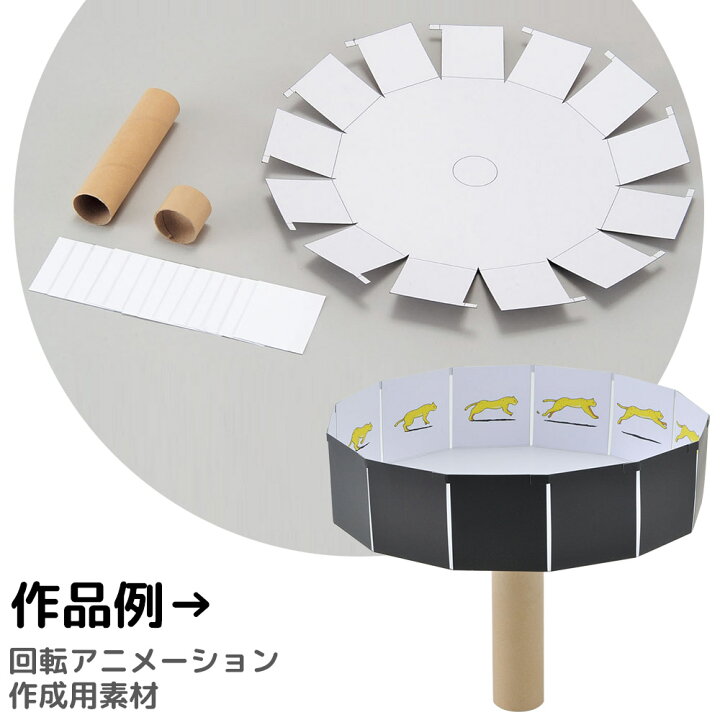 楽天市場 回転アニメーション ゾーエトロープ ペーパー 工作 キット 小学生 手作り 13コマ 美術 自由研究 画像 イラスト お絵かき ルーペスタジオ