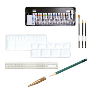 絵の具セット 画材 美術 工作 図工 小学生 スケッチ 絵 アート 夏休み 自由研究 T U-35アクリリックス14色15本プレンティセット シンプルC 日本製