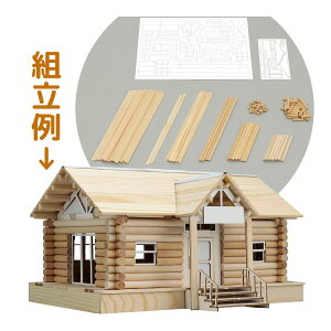 ウッドモデルシリーズ ログハウス 工作 キット 手作り 図工 美術 技術 木工作 小学生 夏休み 自由研究 学校 教材 ミニチュア クラフト ホビー 作品作り