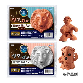 ツヤぴか 素焼き調ねんど 日本製 粘土 ねんど 造形 美術 彫刻 磨くと光る 造形粘土 フィギュア 人形 はにわ 石像