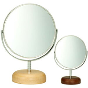 AREXeBbN Ebhx[X A~jE X^h~[ 5inch S AC-5S pfbN Acoustic Aluminium Stand Mirror with Wood Base   ~[ ~[ X^h~[