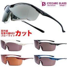 オーバーグラス サングラス メガネの上から オーバーサングラス アイケアグラス プレミアム UV420 紫外線 HEV ブルーライト カット 曇り止め メンズ レディース EC-10 Premium UV420