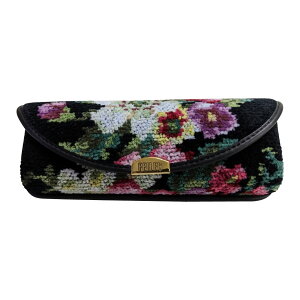 メガネケース feiler フェイラー 黒 ホック式 ソフト メガネ 大人 おしゃれ かわいい 花柄 レディース メンズ