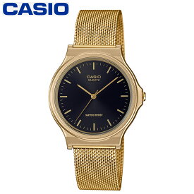 カシオ 腕時計 CASIO メタルバンドモデル バーインデックス 日常生活用防水 ゴールド×ブラック
