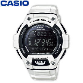 カシオ 腕時計 ソーラー スポーツウォッチ CASIO ランニングウォッチ ランナーズ ジョギング マラソン 水泳 10気圧防水 ラップタイム ホワイト W-S220C-7BJH