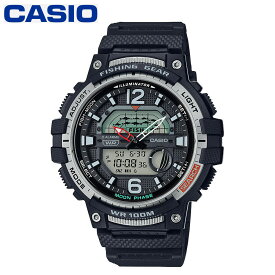 カシオ 腕時計 スポーツウォッチ 釣り フィッシングタイム CASIO スポーツギア ブラック 10気圧防水 月齢・月の形 WSC-1250H