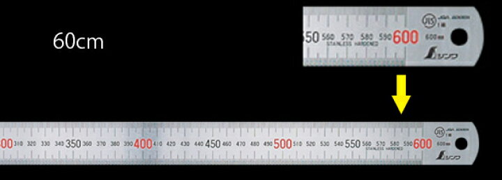 楽天市場】直尺 ステン 60cm赤数字入 JIS 14036 ステンレス ステン スケール 定規 シンワ測定 : ルーペスタジオ