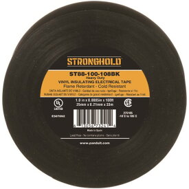 ストロングホールド StrongHoldビニールテープ 耐熱・耐寒・難燃 ヘビーデューティーグレード 黒 幅25.4mm 長さ33m ST88-100-108BK [ST88-100-108BK] ST88100108BK 販売単位：1