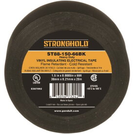 ストロングホールド StrongHoldビニールテープ 耐熱・耐寒・難燃 ヘビーデューティーグレード 黒 幅38.1mm 長さ20m ST88-150-66BK [ST88-150-66BK] ST8815066BK 販売単位：1